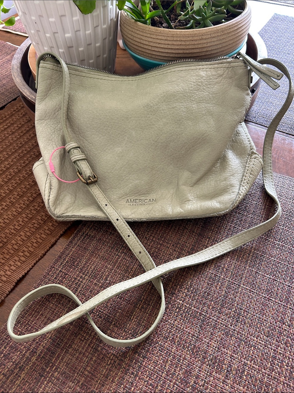 American Leather Co. Sage Leather Crossbody Bag